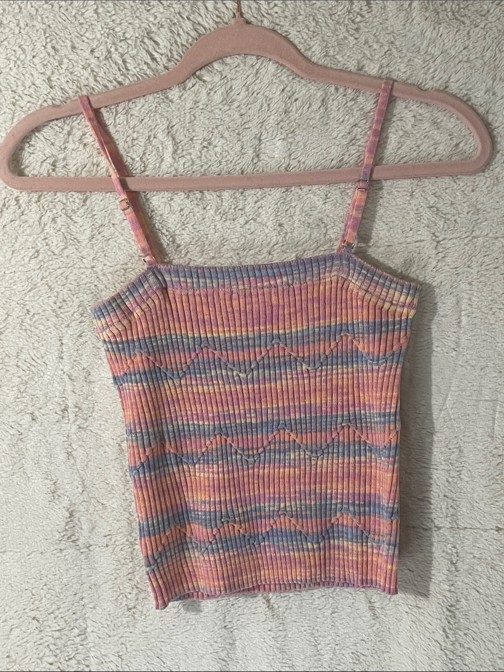 ADORA Pastel Multicolor Ribbed Striped Cami - Picture 3 of 3